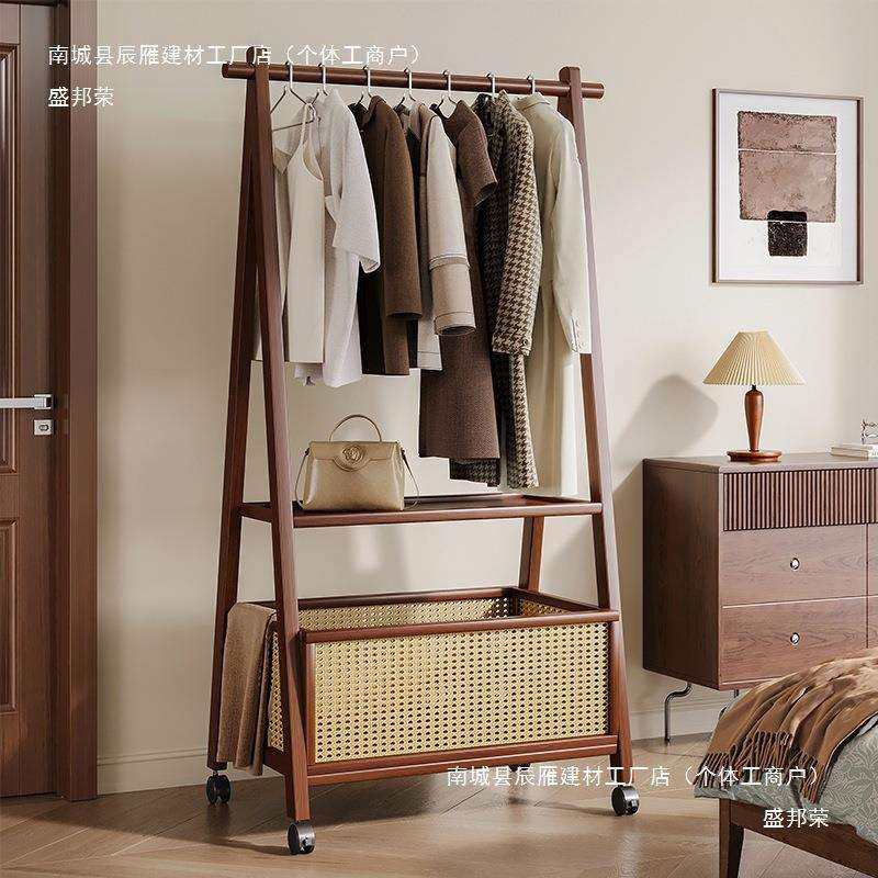 立式挂衣架落地简易衣帽架家用房间挂衣服的架子可折叠耐用晾衣架