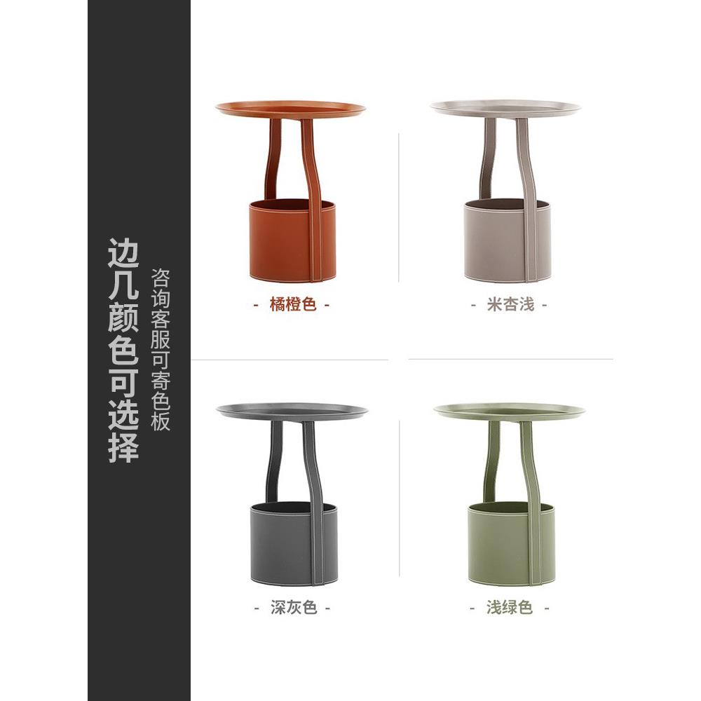 意式极简沙发边几床头小圆几/轻奢客厅小茶几设计师角几