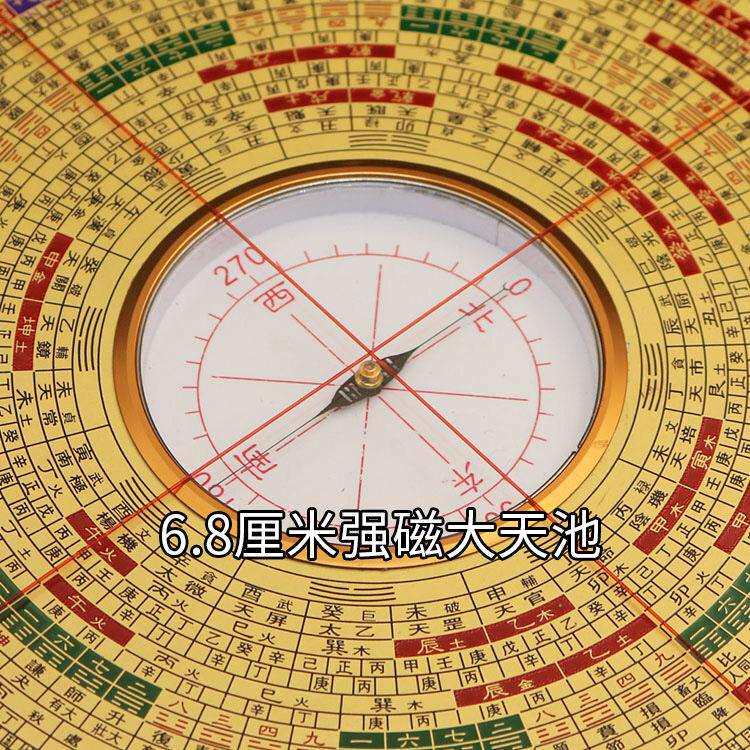 新款5寸7寸9寸万福堂6.8厘米大天池铜面三合综合盘罗盘罗经仪盘
