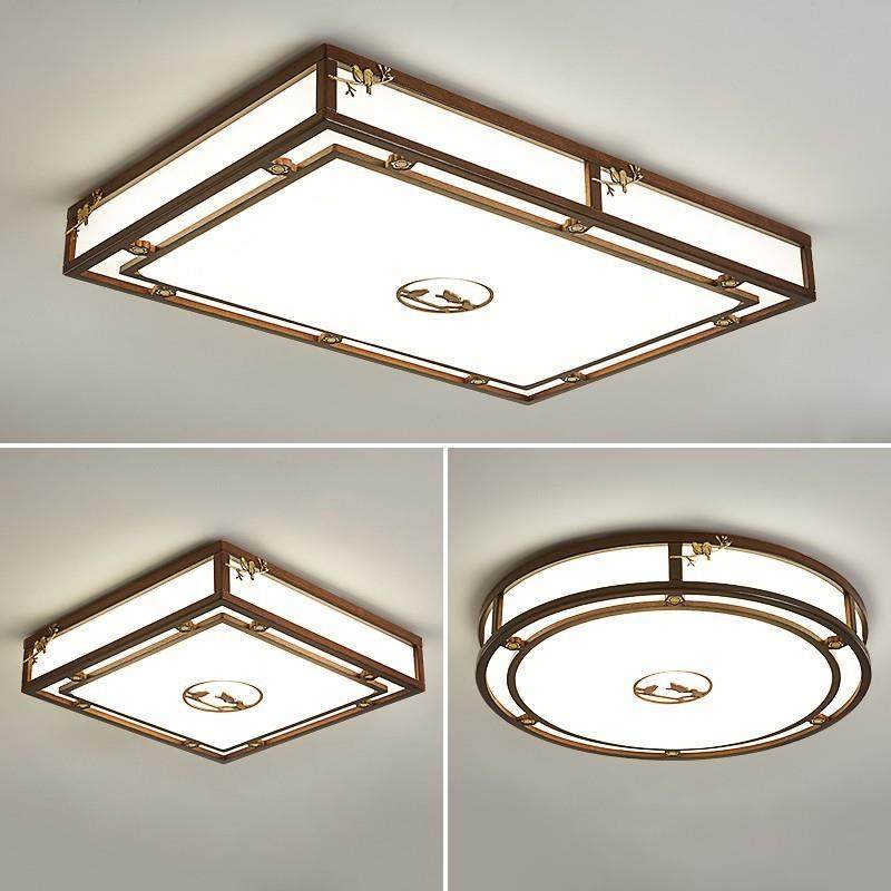 新中式吸顶灯具客厅灯简约现代家用大气卧室餐厅套餐实木灯中国风