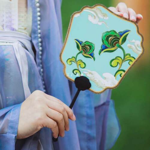 敦煌院饶有生趣敦煌纹彩系列团扇古风团扇博物馆文创扇子女