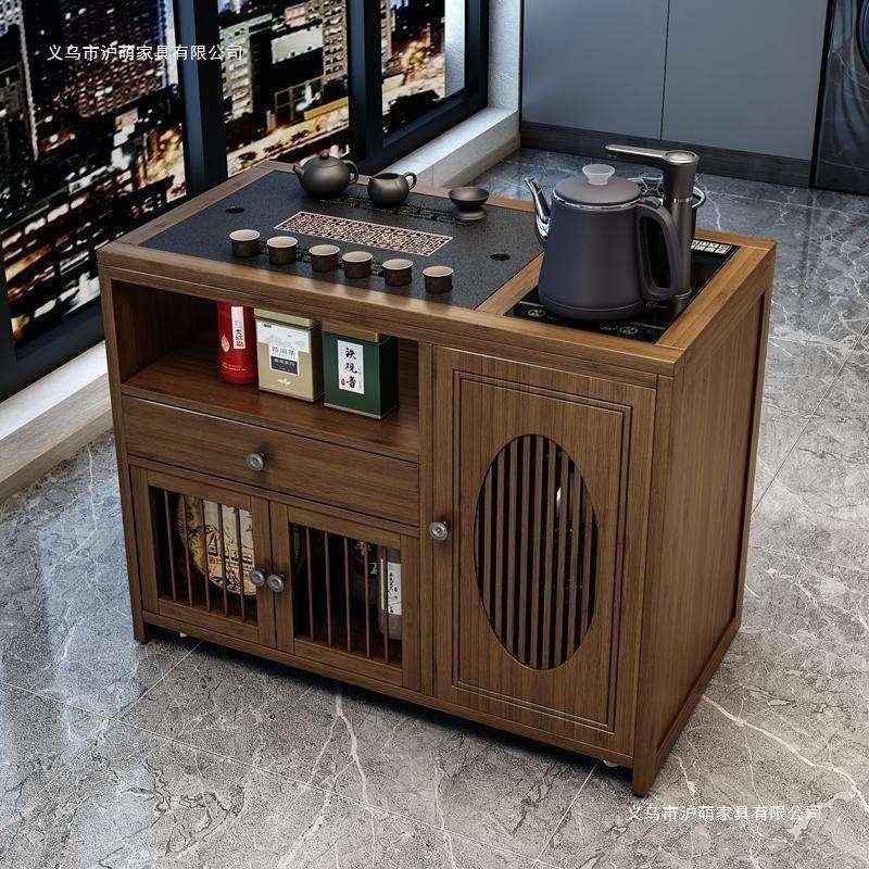 移动茶桌茶台家用实木小茶车客厅泡茶几茶具套装全自动烧水壶一体