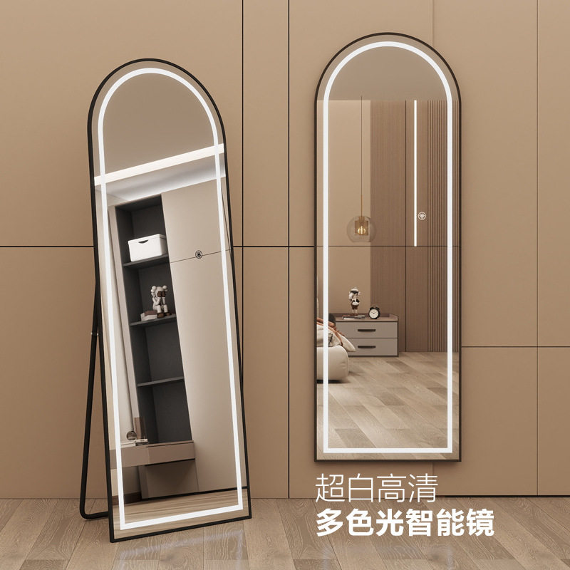 led智能穿衣镜全身镜落地网红拍照家用卧室服装店试衣镜子带灯
