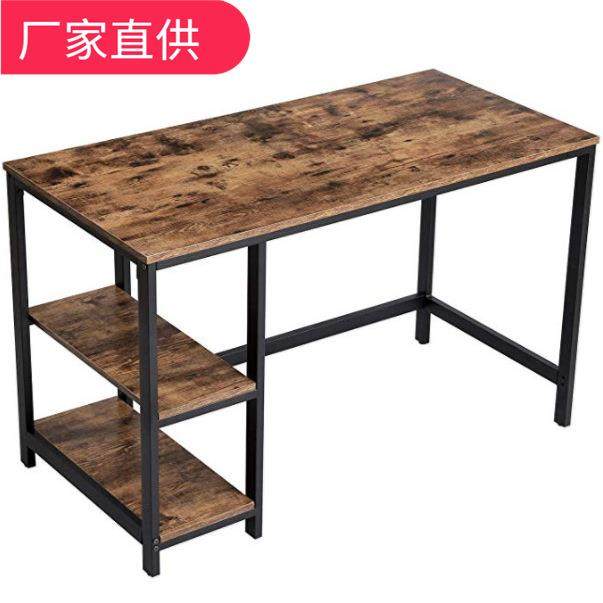 古电脑桌双层储物板家用学习书桌办公桌钢木桌