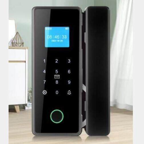 免开孔霸王钩玻璃门指纹锁霸王钩木门锁推拉门免布线锁玻璃指纹锁