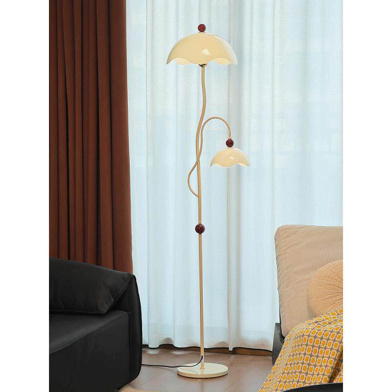 法式中古奶油风台灯客厅落地灯沙发旁边角落设计感卧室床头氛围灯