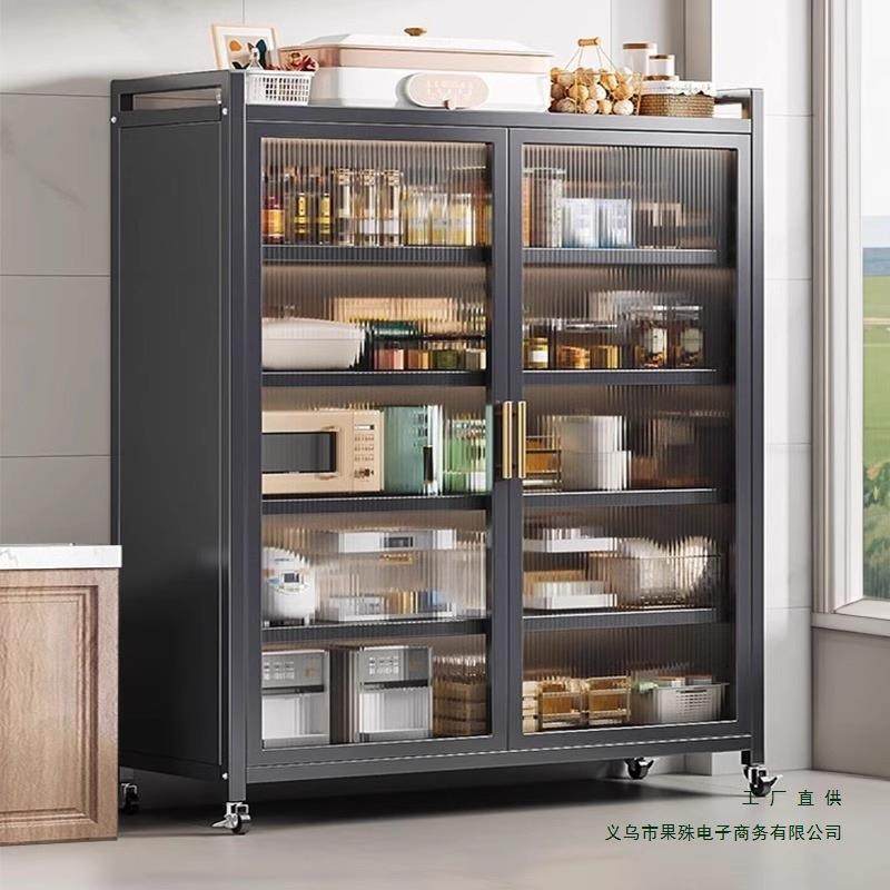 家用厨房置物架多功能收纳柜对开餐边柜橱柜防尘落地陈列柜展示柜,影音电器,更多影音配件,淘宝优惠券,粉丝福利购,淘宝优惠卷