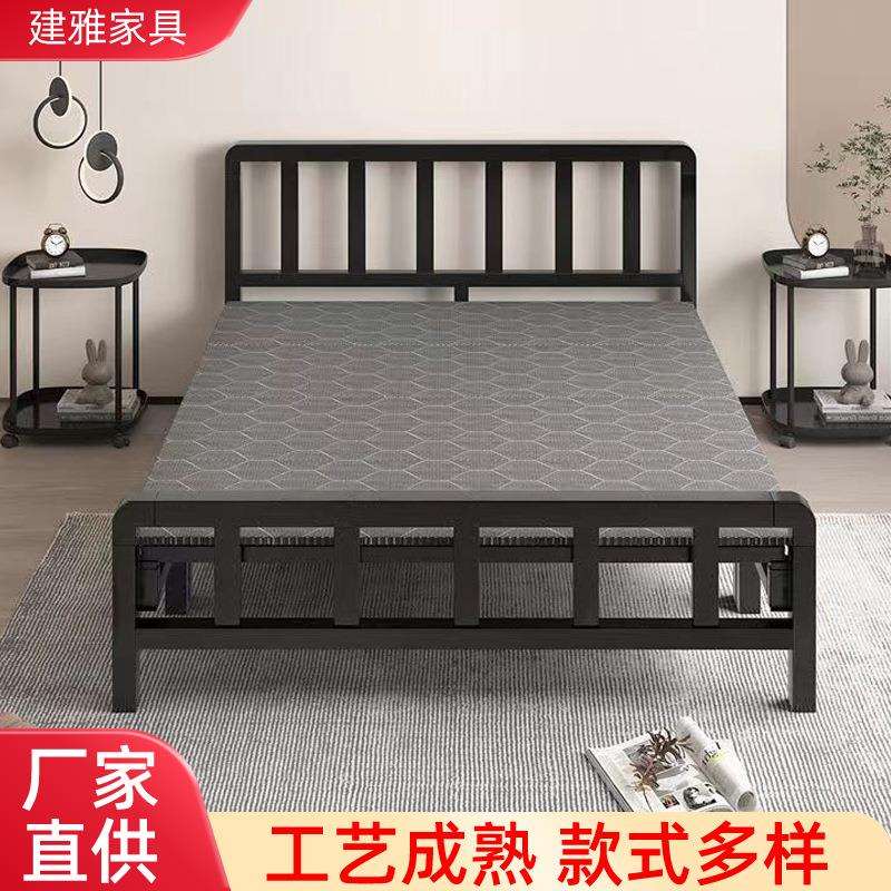 折叠床单人家用成人简约办公室出租屋双人午休铁床加固折叠四折床