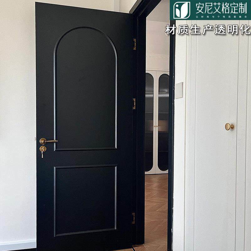 黑色轻奢法式门卧室门室内门实木烤漆门木门平开门静音门