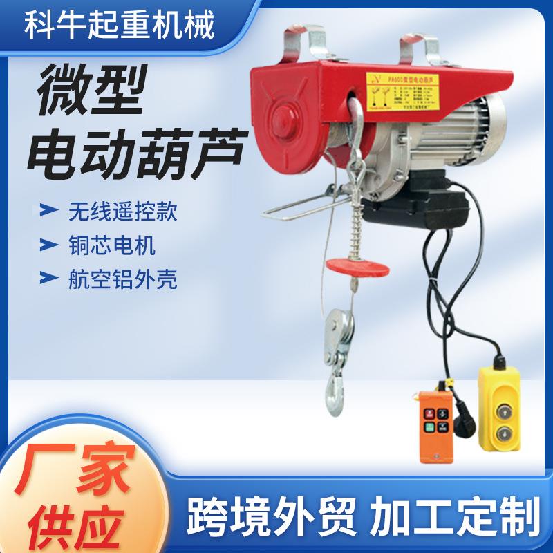 电动葫芦微型卷扬机家用220v遥控钢丝绳提升机起重电动葫芦