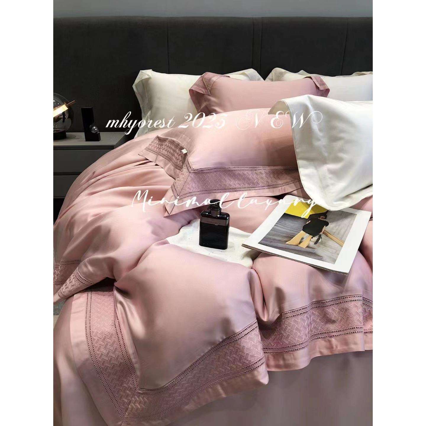 轻奢简约风100支莱赛尔天丝四件套冰丝夏季凉感高端床单被套床品4