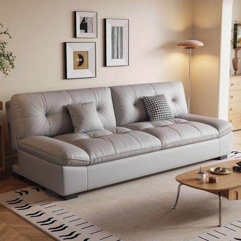 多功能沙发床一体两用可折叠客厅公寓办公可躺猫抓皮奶油风木