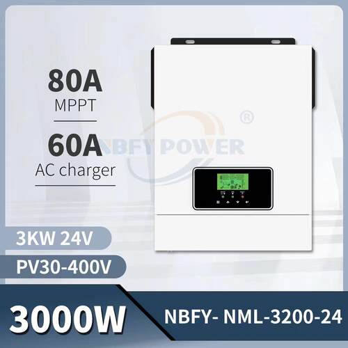 3KVA3000W逆控一体机内置MPPT80A24V3KHybridInverter