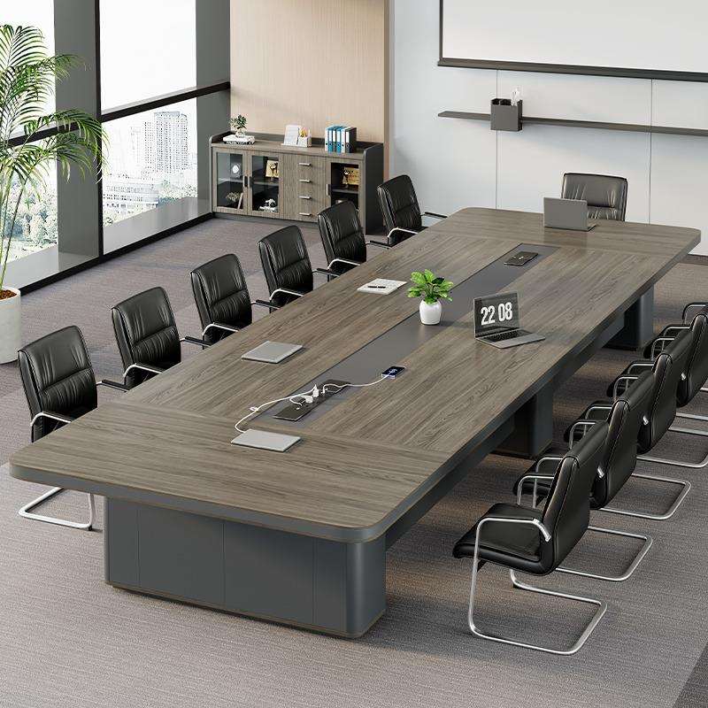 会议桌简约现代大型长条桌子商用商务洽谈桌长方形会议桌椅组合