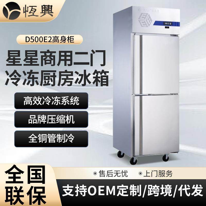 格林斯达D500E2饭店餐厅冰柜冷藏冷冻商用双门冰箱立式保鲜冷柜