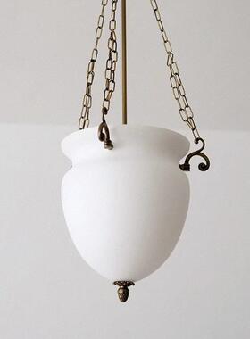 法式复古全铜玻璃吊灯花苞客厅餐厅卧室过道玄关美式中古楼梯吊灯