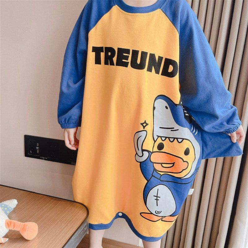 男童纯棉宽松睡裙卡通恐龙睡衣春秋四季款儿童家居服网红女童睡袍,童装/婴儿装/亲子装,家居裙/睡裙,淘宝优惠券,粉丝福利购,淘宝优惠卷