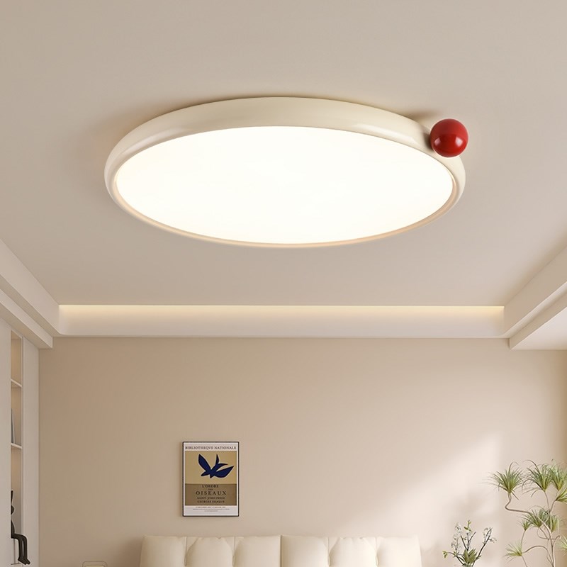 奶油风卧室吸顶灯全光谱小奶豆护眼儿童房灯超薄护眼灯极简房间灯