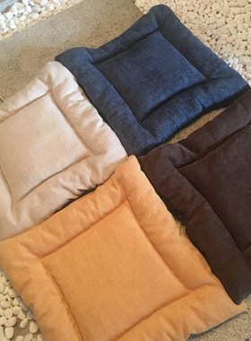 日式简约现代纯色加厚款坐垫椅垫防水棉麻办公室学生餐椅垫子座垫