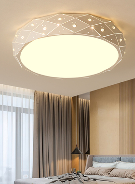 LED吸顶灯圆形简约现代大气温馨浪漫创意卧室灯网红灯饰房间灯具