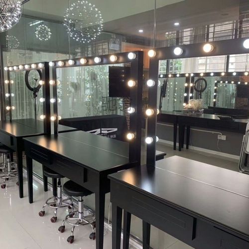 梳妆台影楼彩妆婚纱店学校化妆师化妆台带灯院桌子简约化妆