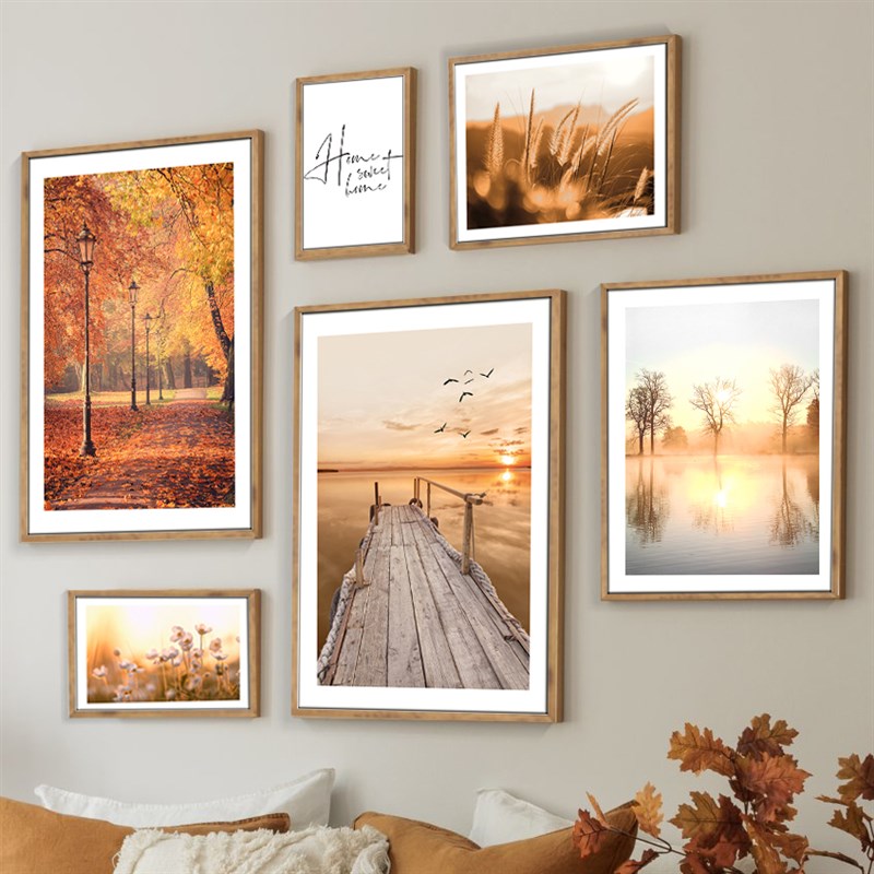 秋天树林装饰画客厅沙发背景墙饭厅卧室现代风景壁画北欧轻奢挂画图片