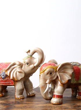 大象陶瓷摆件客厅电视柜酒柜招财镇宅风水装饰品摆设乔迁新居礼品