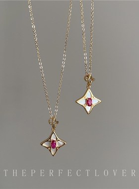 2024年新款潮小众设计感四芒星锆石项链女轻奢气质高级感锁骨連女