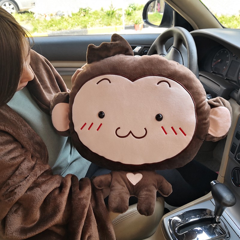 汽车抱枕被子两用车载枕头被子二合一毛毯四季通用暖手靠枕毯子冬