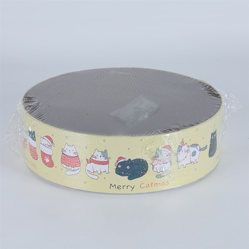 猫抓板宠物用品 猫咪圣诞节圆形猫窝不掉屑瓦楞纸耐磨猫玩具