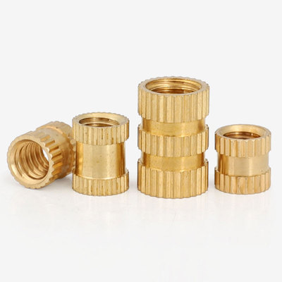 注塑滚花螺母铜花母通孔铜镶件M1.4 M1.6 M2 M2.5*x3x4x5x6x7x8mm