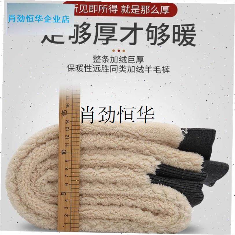 l羊毛保暖裤男士款冬季内穿加绒女士打I底加绒加厚抗寒老年人棉裤