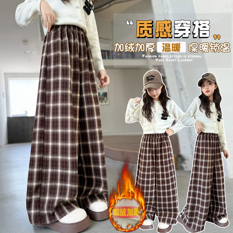 聚酯纤维口袋无弹冬季女裤子