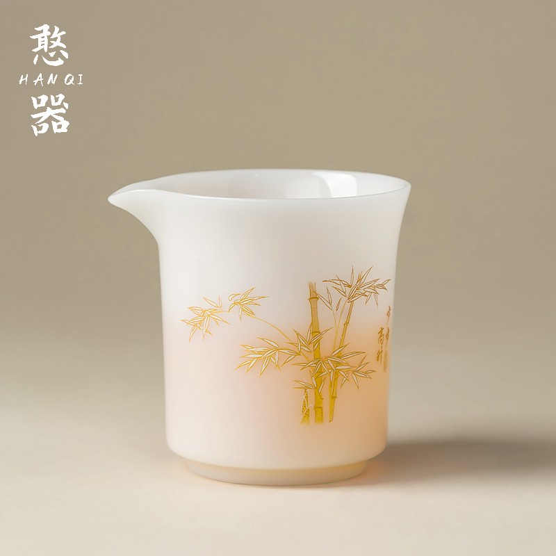 冰种玉瓷茶具公道杯陶瓷家用