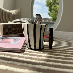 斯堪 纳维亚纯棉秋冬咖啡色条纹拉丝床单床单枕套单张1.5米1.8米