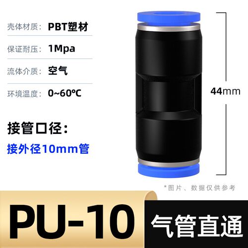 货车气管快速接头气动直通PU变径PG快插配件大全4/5/6/8/10/12mm