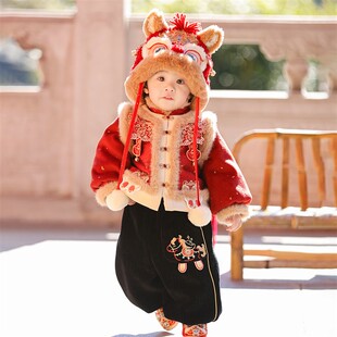 男童汉服冬款2025新款儿童拜年服男宝宝周岁礼服抓周服小男孩唐装