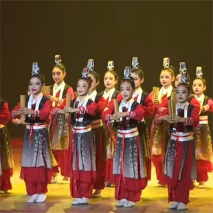 儿童汉服古典舞书简舞演出服壮志少年行古风诗朗诵服孔子曰舞蹈服