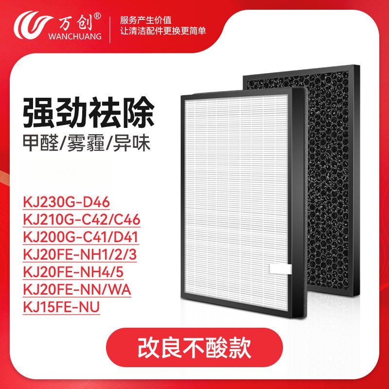 万创适配美的KJ230G-D46滤芯200G-D41/C41/210G-C46/C42空气滤网