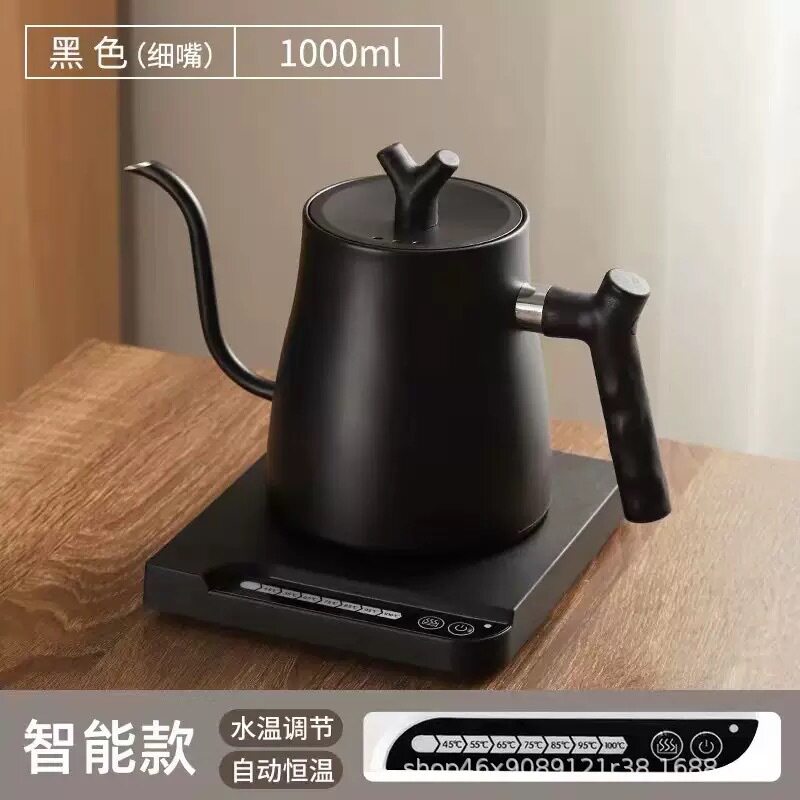 温控手冲壶智能恒温电热水壶鹅颈壶细口触式咖啡壶304手冲咖啡壶