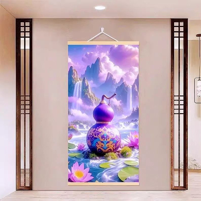 紫气葫芦好运莲莲走廊客厅卧室简约大气挂画房间玄关墙面装饰壁画,家居饰品,现代装饰画,淘宝优惠券,粉丝福利购,淘宝优惠卷