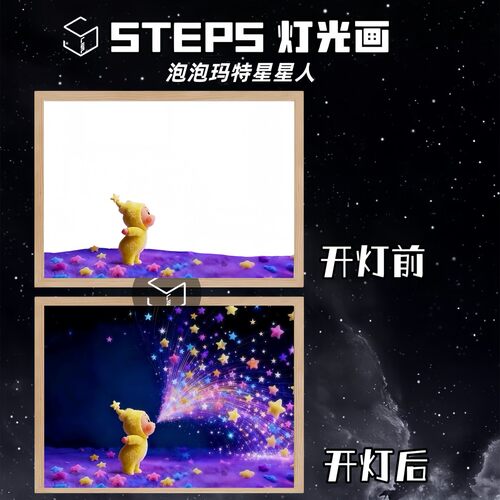 泡泡马特星星人治愈系灯光画