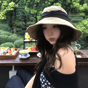 【猫仔kitten】休闲度假防晒遮阳帽女夏季渔夫帽时尚显脸小帽子