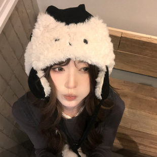 【猫仔kitten】冬季保暖雷锋帽甜美可爱护耳帽子女韩版加厚骑行帽