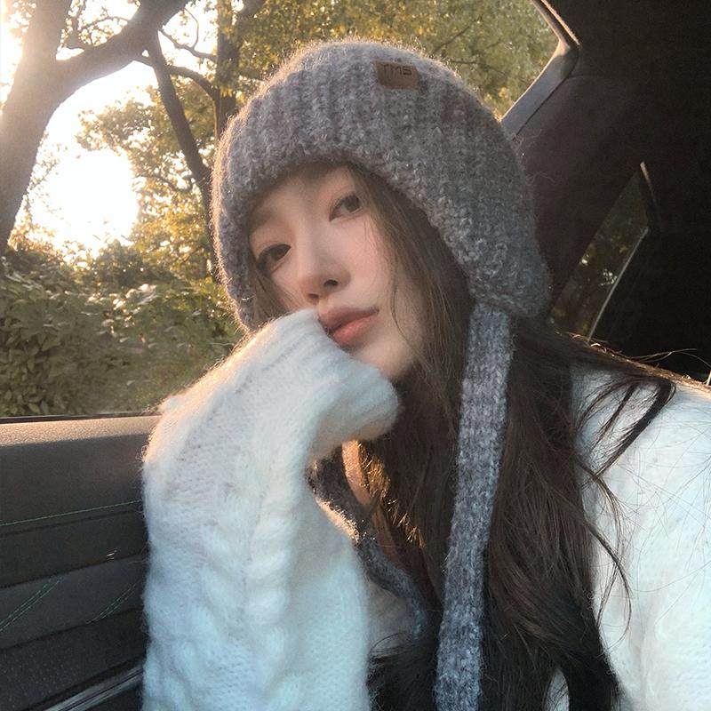 【猫仔Kitten】甜酷包头针织毛线帽子显脸小冬季护耳保暖系绳绑带,服饰配件/皮带/帽子/围巾,帽子,淘宝优惠券,粉丝福利购,淘宝优惠卷