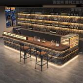 酒吧吧台奶茶店收银台餐饮酒馆接待台烧烤饭店收银台文化石吧台