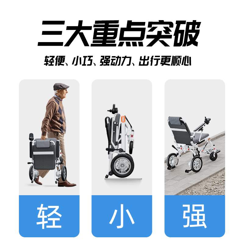 凯莱宝新款电动轮椅老人专用智能全自动轻便小型便携式轮椅可折叠