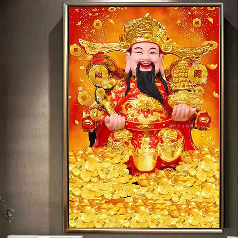 十字绣2025新款线绣财神爷送财中国风系列客厅卧室手工满绣自己绣