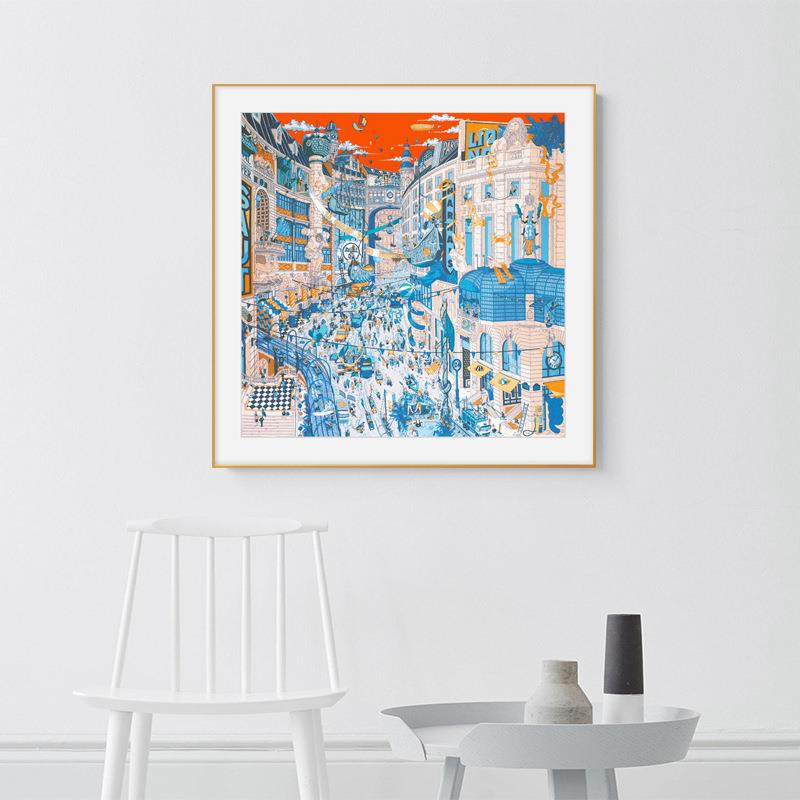 新款直销罗马玄关创意装饰画客厅餐厅正方形轻奢大幅挂画现代小众图片