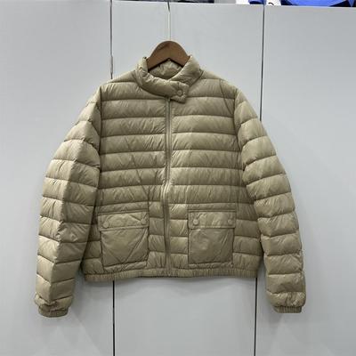 2503欧洲站2025秋冬时尚立领拉链短款百搭显瘦白鸭绒轻薄羽绒服女